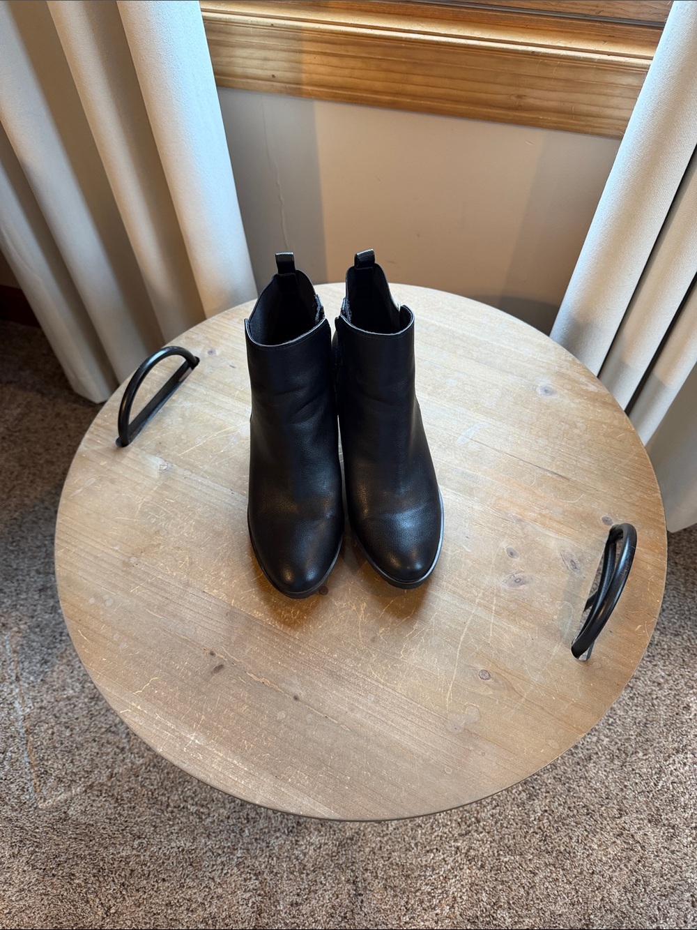 Kelly & Katie Black Leather Ankle Booties